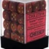 Chessex : 12mm D6 Set Scarlet W/Gold