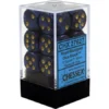 Chessex : 16mm D6 Set Royal Blue/Gold Gaming Accessories
