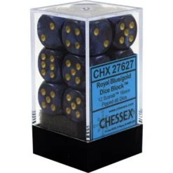 Chessex : 16mm D6 Set Royal Blue/Gold Gaming Accessories
