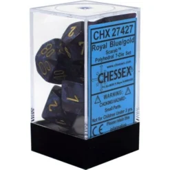 Chessex : Polyhedral 7-die Set Royal Blue/Gold Gaming Accessories