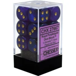 Gaming Accessories Chessex : 16mm D6 Set Royal Purple/Gold
