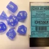 Chessex : Polyhedral 7-die Set Frosted Blue/White Gaming Accessories