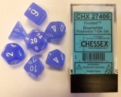Chessex : Polyhedral 7-die Set Frosted Blue/White Gaming Accessories