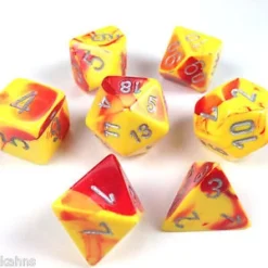 Gaming Accessories Chessex : Polyhedral 7-die Set Red-Yellow/Silver