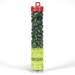 Chessex : Glass Gaming Stones - Crystal Green Iridized