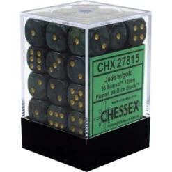 Chessex : 12mm D6 Set Jade/Gold Gaming Accessories