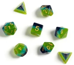 Sirius Dice Set - Semi-Translucent Green & Blue Dungeons & Dragons