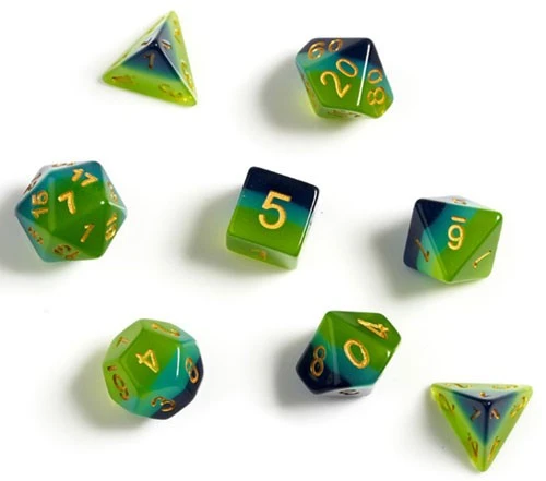 Sirius Dice Set - Semi-Translucent Green & Blue Dungeons & Dragons 3 Sirius Dice Set - Semi-Translucent Green & Blue Dungeons & Dragons