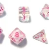 Sirius Dice Set - Semi-Translucent White Cloud With Pink