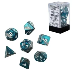 Chessex : Polyhedral 7-die Set Steel-Teal/White Gaming Accessories