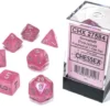 Chessex : Polyhedral 7-die Set Pink/Silver