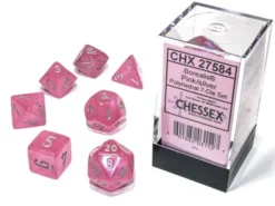 Chessex : Polyhedral 7-die Set Pink/Silver